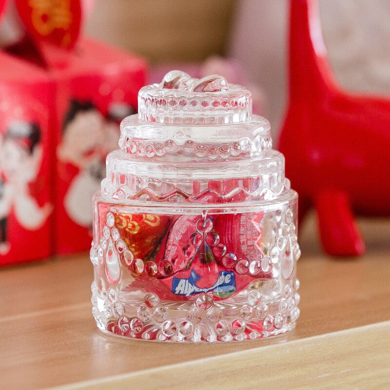 Crystal Glass Storage Tanks Candy Jar Spices Snacks Seasoning Cans Coffee Sugar Bulk Container Kitchen Supplies Wedding: C