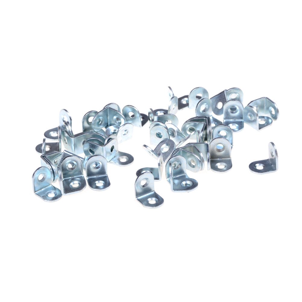 50 stk/parti 20 x 20 x 15mm hyllestøtte vinkelbeslag hjørnebøyler for møbeltilbehør sølv
