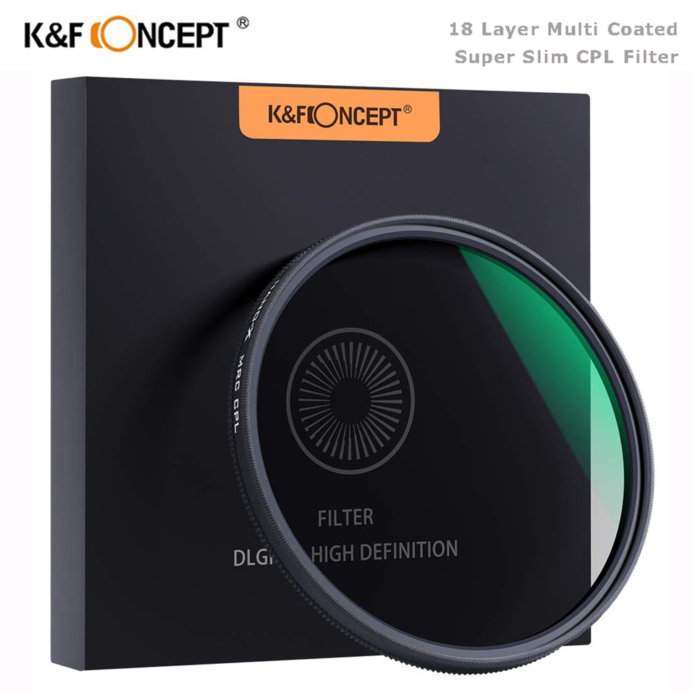 K&F Concept 52mm 58mm 62mm 67mm 72mm 77mm 82mm Nano-X Slim CPL Filter Circular Polarizer Lens Filter For Canon NIKON Sony Camera