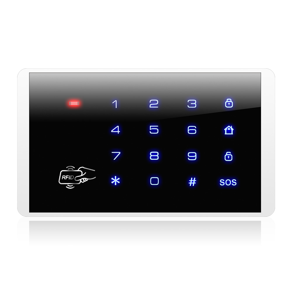 FUERS K16 RFID Card Arm and Disarm Touch Keypad For PSTN GSM Home Security Alarm System 433MHz Wireless Password Keyboard system