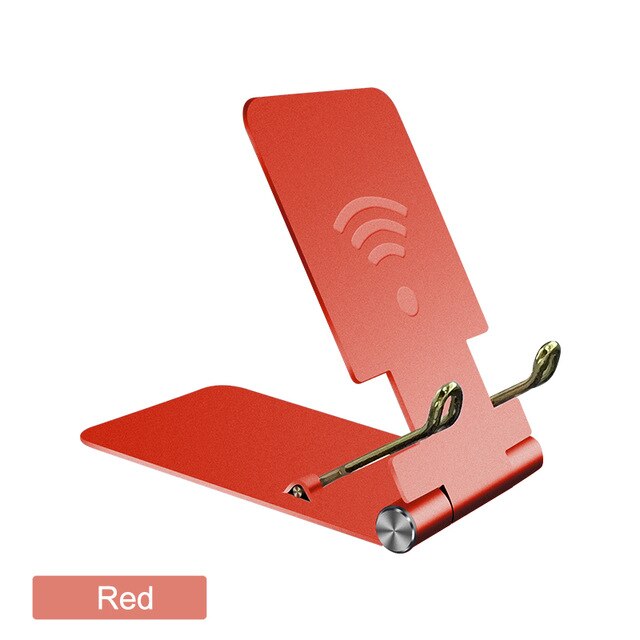 Mini Desk Adjustable Metal Stand Mobile Portable Smartphone Support Tablet Stand for iPhone 11 XS Cell Folding Phone Holder: red