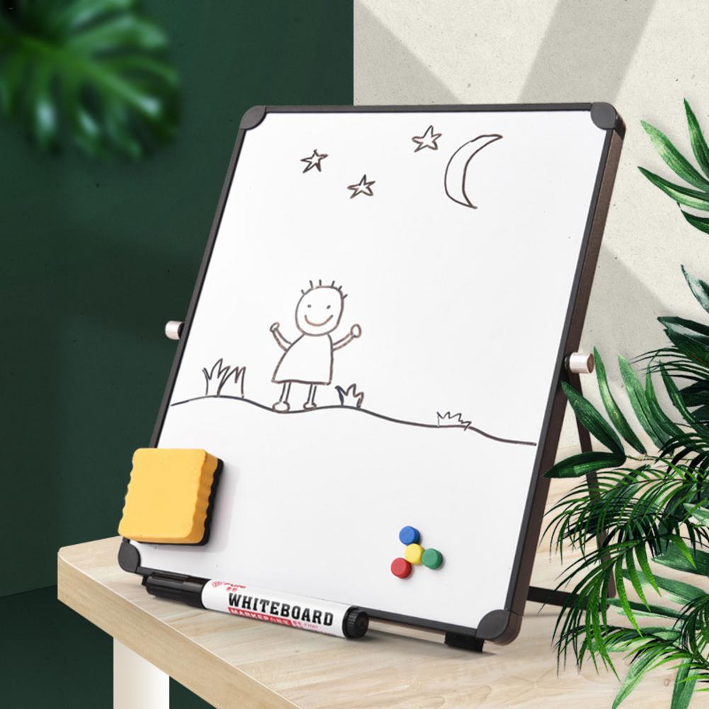 Juego de pizarra blanca de borrado en seco magnético con soporte, juego de pizarra blanca suave y duradera para clases en línea y oficina