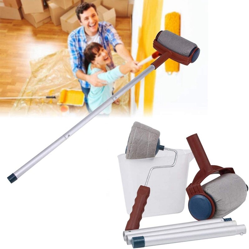 Conjunto de ferramentas pintura parede multifuncional rolo escova 6 pçs conjunto profissional diy reuniram edger