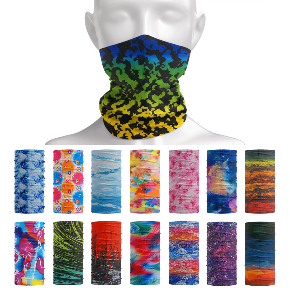 Pañuelo colorido estampado para mujer, pañuelos de verano para exteriores, bufanda protectora solar para ciclismo, protector facial a prueba de polvo, cubierta para el cuello, polaina