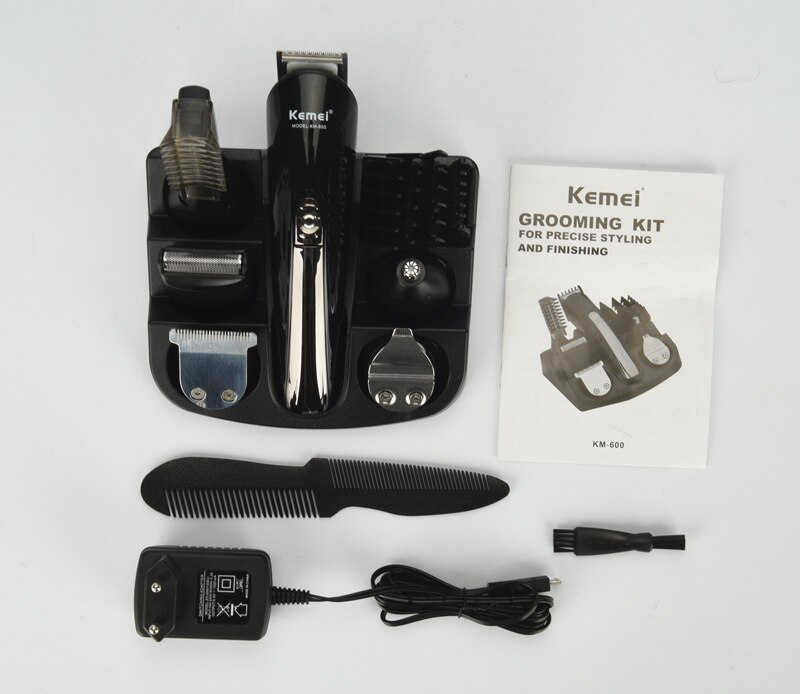 Hår trimmer 6 i 1 oppladbar titan hårklipper trimmer menn skjegg trimmer styling verktøy hår barbermaskin  d43: Ingen opprinnelig eske
