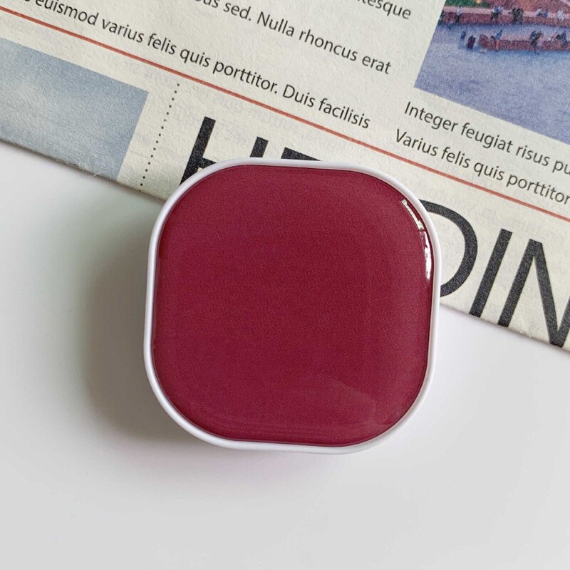 Support de téléphone portable de poignée d'airbag rétractable de colle de chute carrée pour des iphone samsung xiaomi support de support de couleur unie: 5Camellia red