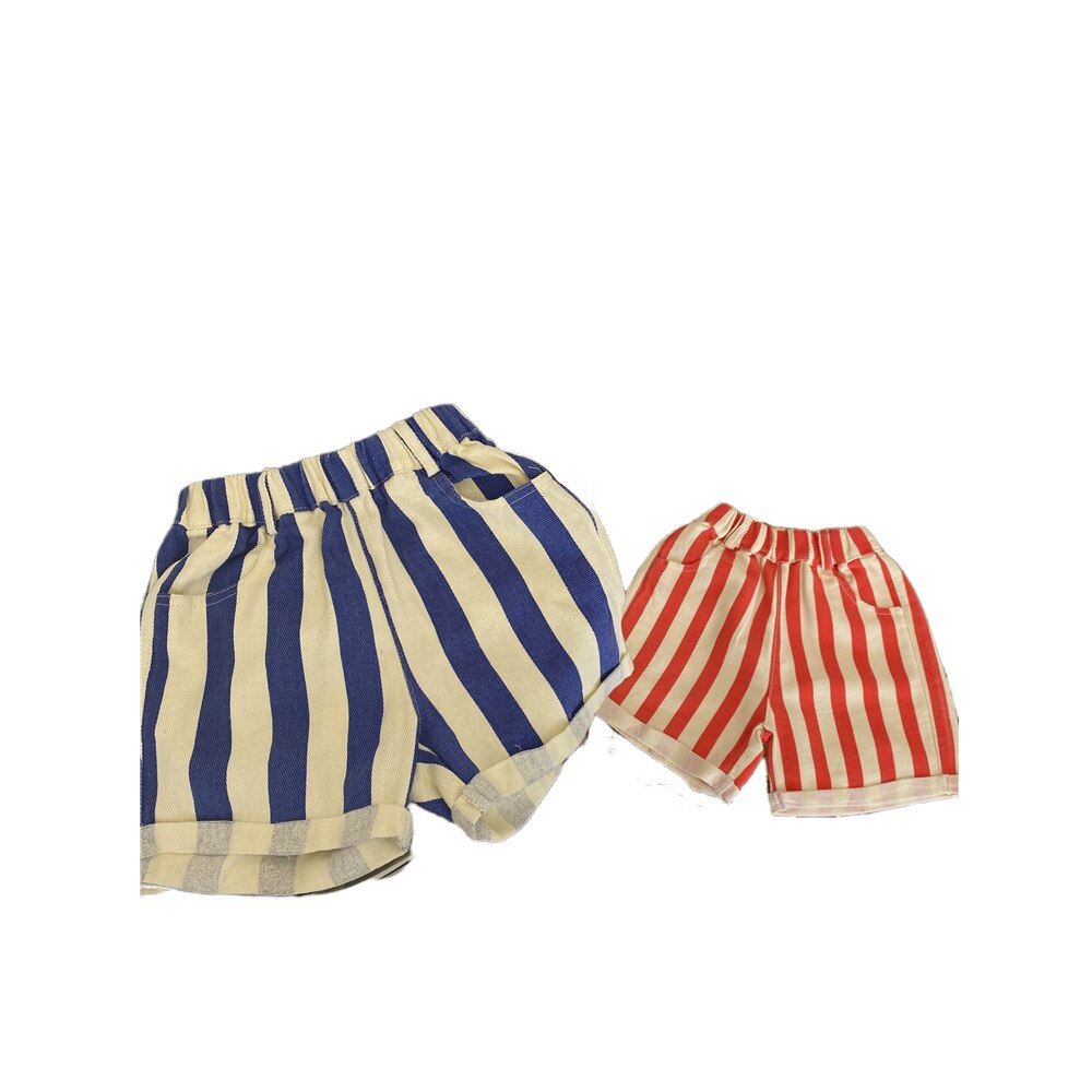 Pantaloncini di jeans per bambini 2220C 2022 nuovi pantaloni coreani in cotone lavato a righe verticali coreane per ragazzi e ragazze 2-7 anni