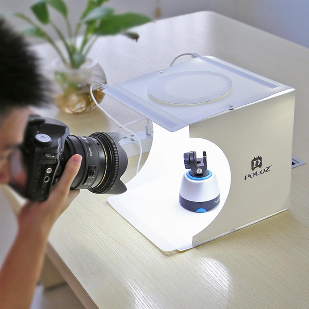 20cm x 20cm 2 LEDs Portable Folding Studio Light Box Photography Studio Foldable Softbox Lightbox