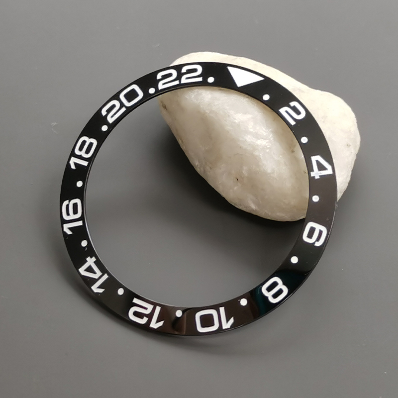 Insert de lunette en céramique incurvée de 38mm, adapté au SKX007 SKX009 GMT SUB, boîtier de montre NH35 NH36, anneau d'insertion de lunette de mouvement, pièces de montre pour hommes: # 1B