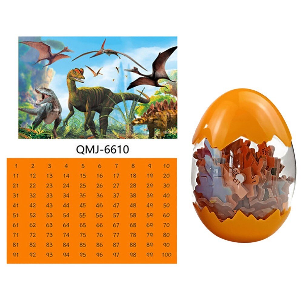 Dinosaur Puzzle Wooden Puzzles 60 Pieces Puzzles Egg Shape Jigsaw Puzzle For Kids 3 Years+dino Toys Boy Rompecabezas: J