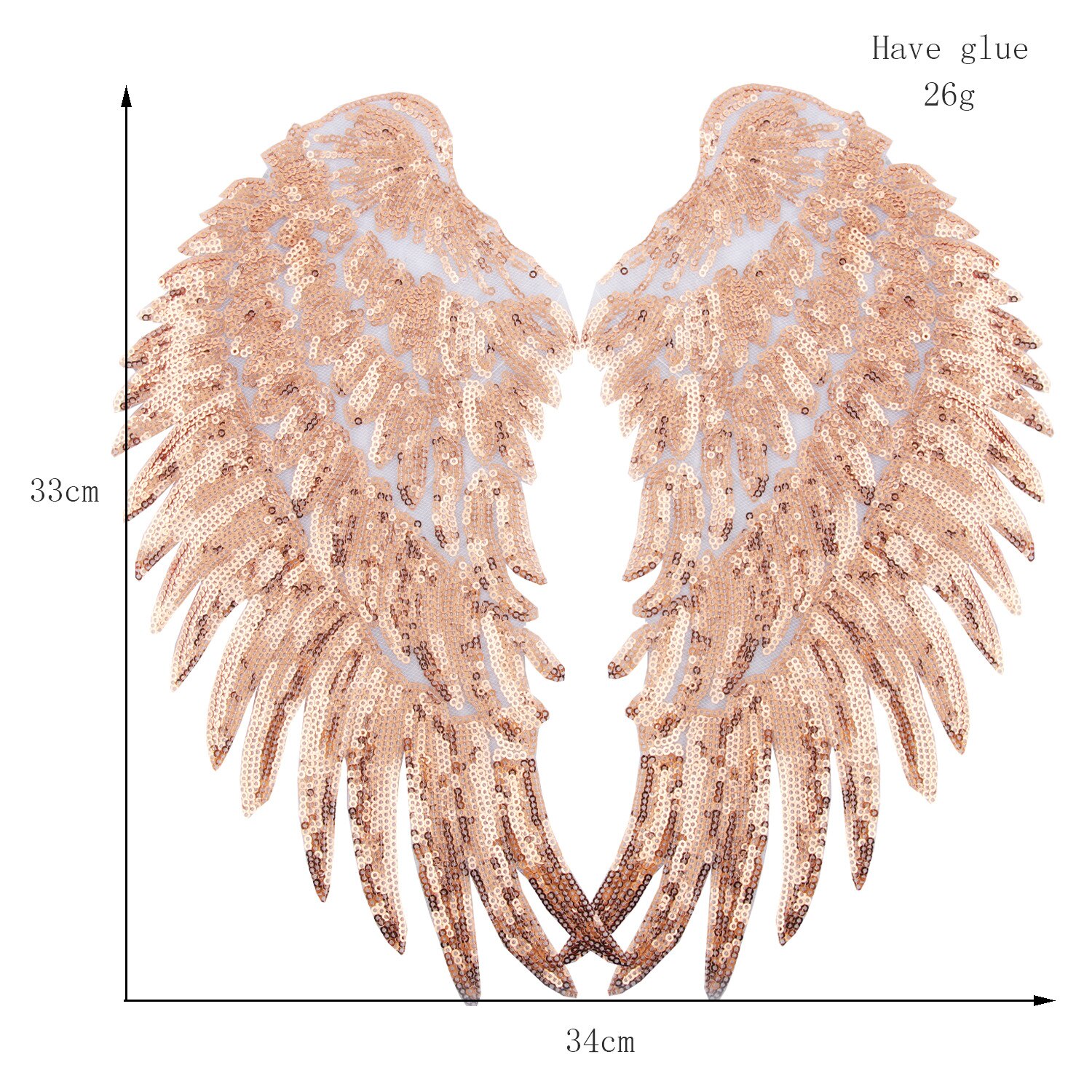 2pcs Angel wing Patches for Clothing Big Patches for Clothing Large Patch Sequin Patch Diy Patch Sequin Applique Iron On: 8