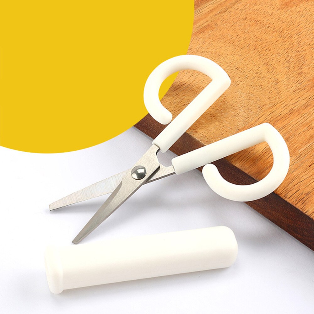 Multi-purpose Safety Scissors Premium Stainless Steel Scissors Handcraft Scissors with Cover (White)