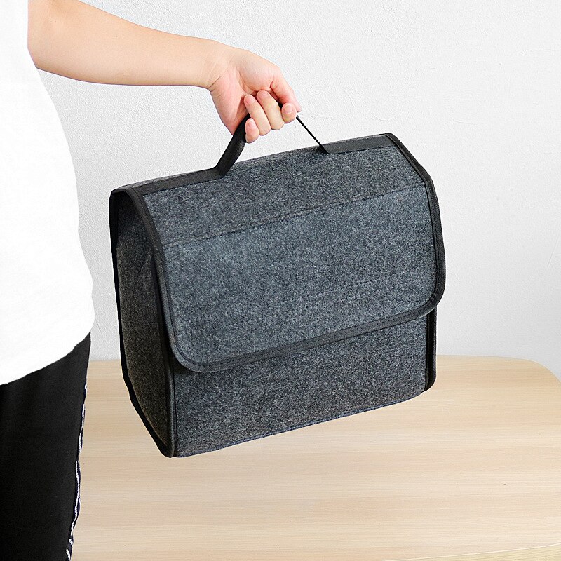 Portable Foldable Car Trunk Organizer Felt Cloth Storage Box Case Auto Interior Stowing Tidying Container Bags Backseat