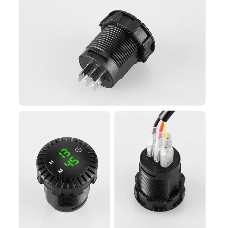 Reloj Digital táctil para coche, dispositivo electrónico con pantalla LED, resistente al agua, 12V/24V, para barco y motocicleta