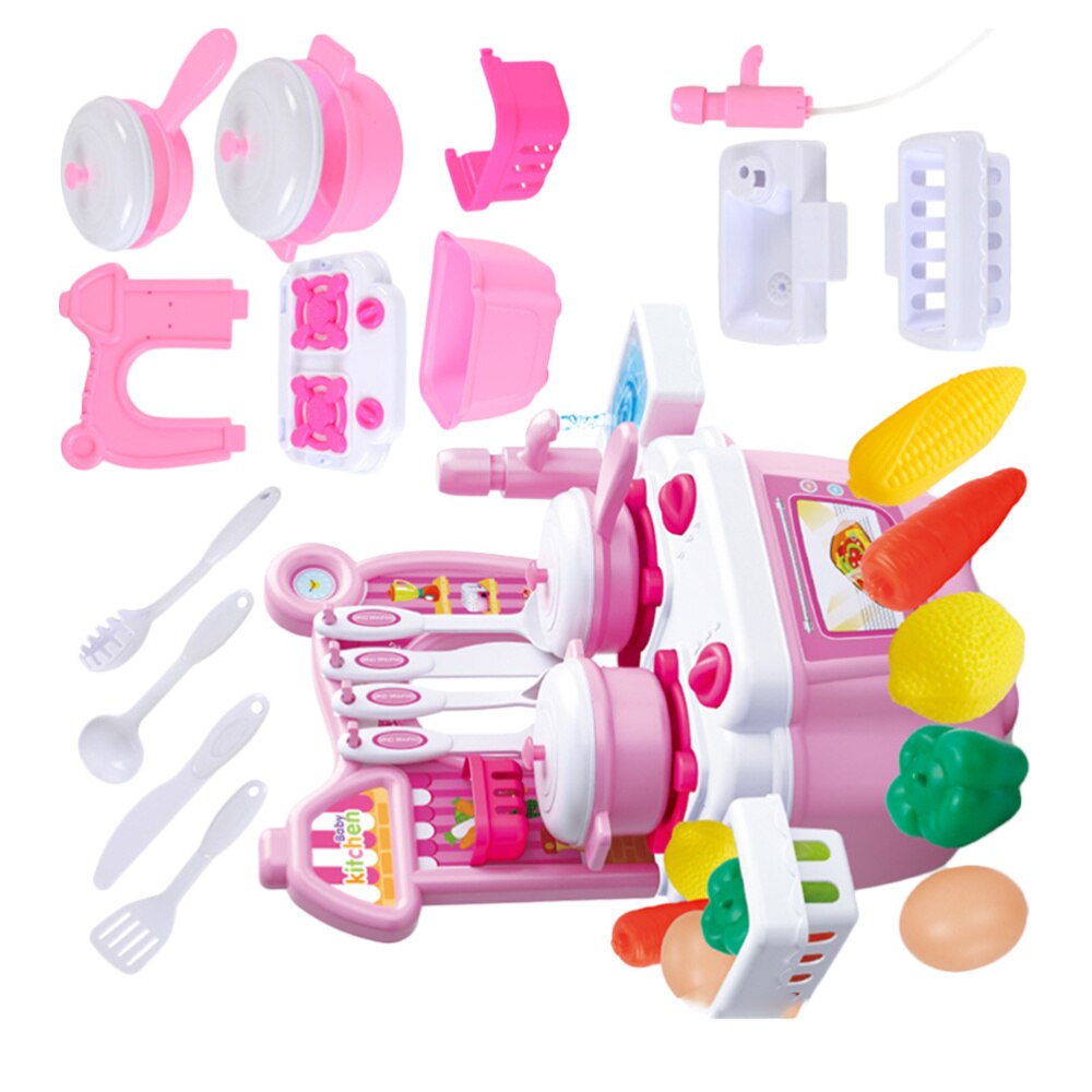 1 Set of 20PCS Mini Kitchen Toy Set Cartoon Playing House Cooking Toy Kit Funny Role Play Dining Table Toy Set Educational Simul