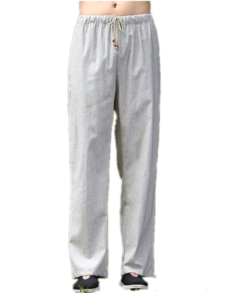 Style chinois tai chi pantalon KungFu pantalon kung fu Costume taiji pantalon hommes pantalon pour hommes 4 couleurs: WHITE / XL