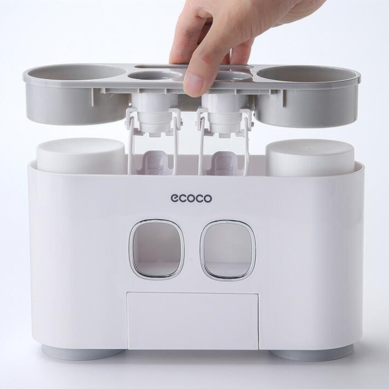 Dispensador automático de pasta de dientes para baño, exprimidor de pasta dental, accesorios de baño, soporte de almacenamiento para taza de cepillo de dientes