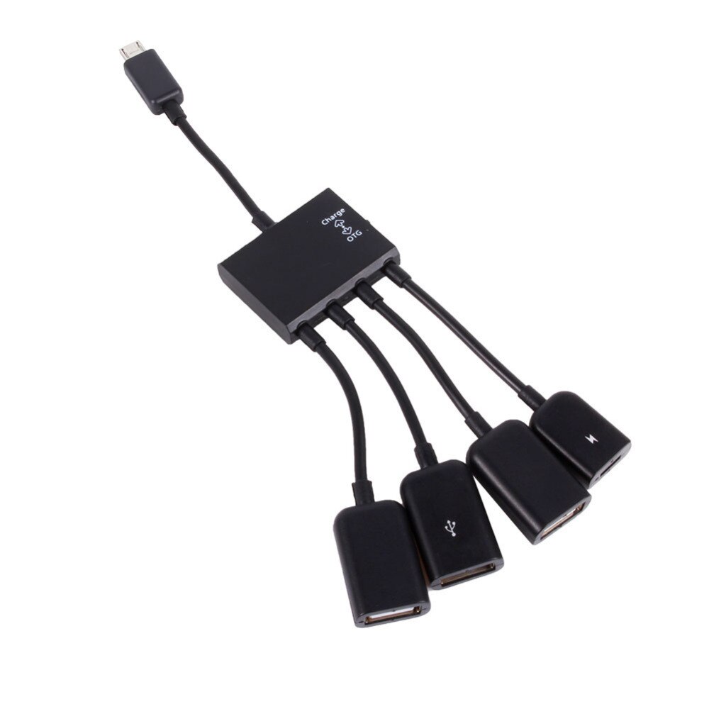 4 Port Micro USB OTG Power Charging Hub Cable Spliter Connector Adapter For Smartphone Computer Tablet PC