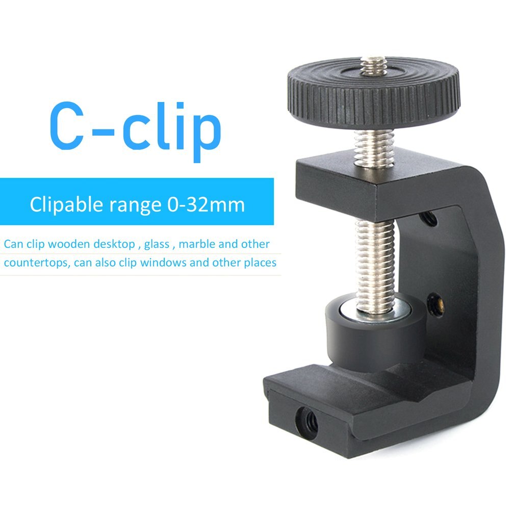 Desktop Universal Multifunction C-style Camera Screw clamp + 360 Degree Mini Ball Head 1/4" Screw Flash Speedlite