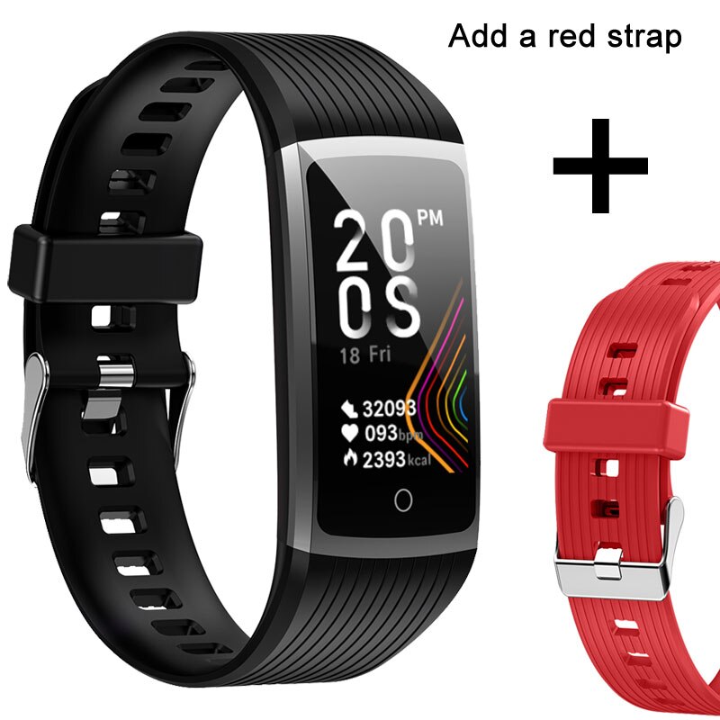 Super Smart Armband Uhr Männer Frauen Blut Druck Fitness Armband Schrittzähler Herz Rate Monitor Wasserdichte Smart Armband: R12 a red strap