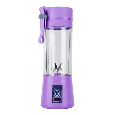Licuadora portátil de 6 hojas, minilicuadora eléctrica de frutas, botella, licuadora USB, limón, vaso para exprimidor, procesador Manual de alimentos: Purple