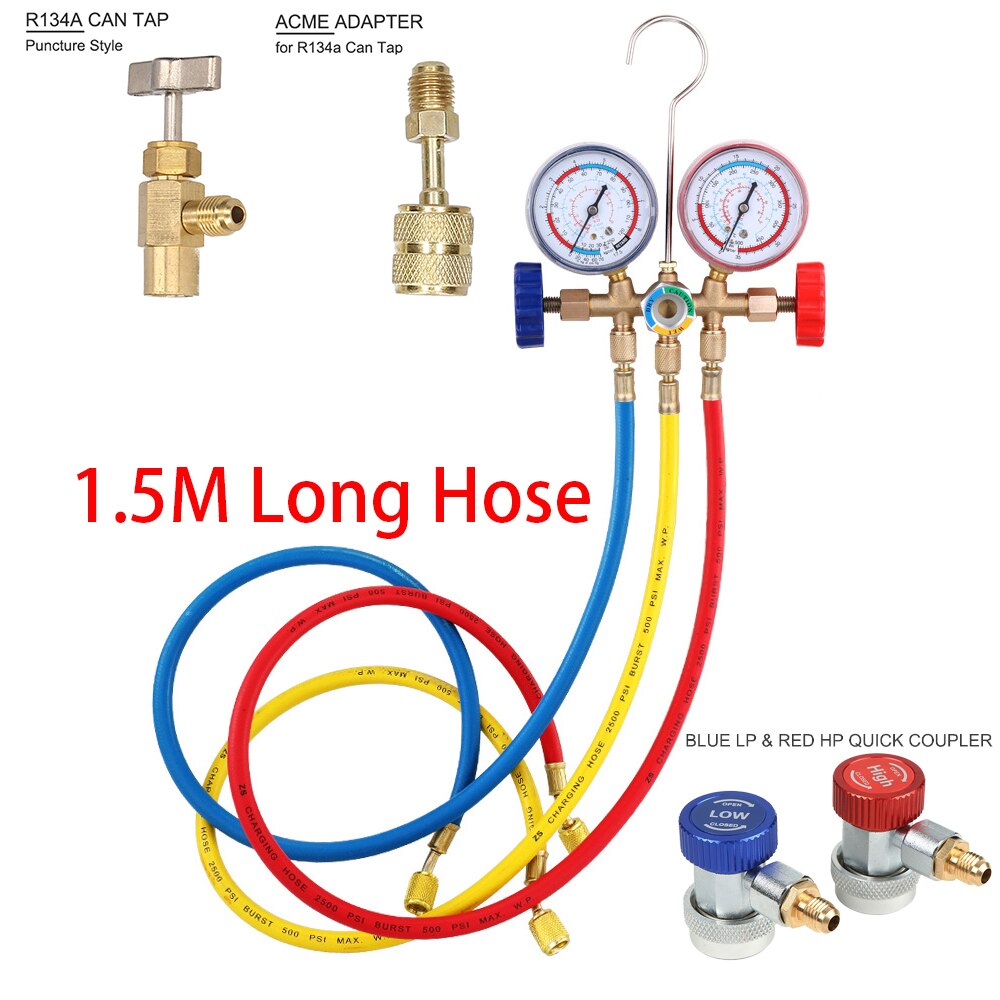 Air Conditioner Tools Freon r134a R12 R22 R404A Air Conditioning Pressure gauge refrigerant manometric manifold manifold Tools: black