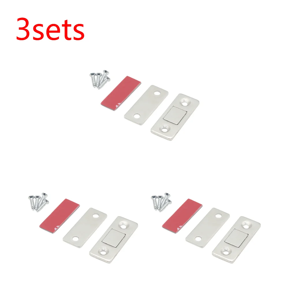 20-1 set magnetisk dörrspärr ultratunn skåpdörr magnetisk spärr självhäftande lådspärr dörrstängare lådmagnetspärr: Svart guld