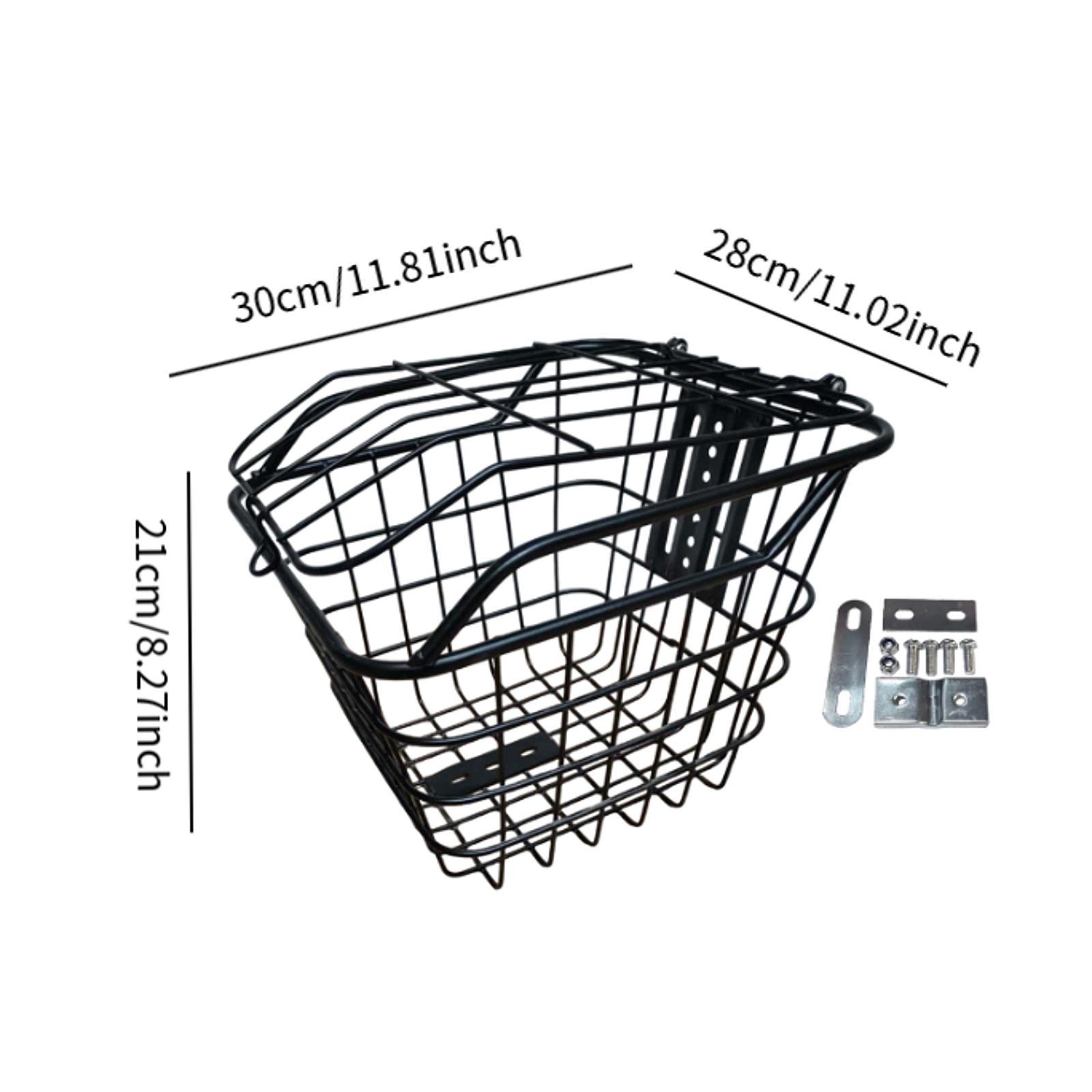 Cesta para bicicleta, cesta para manillar de bicicleta con tapa, accesorios de Metal resistentes, cesta colgante para bicicleta para senderismo, bicicleta de montaña y carretera