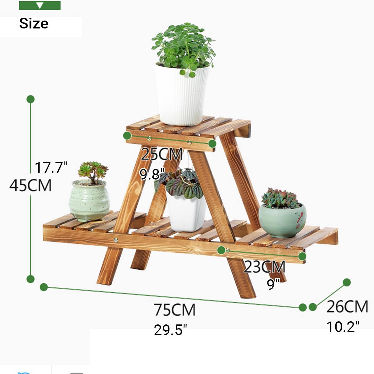 Bamboo Plant Flower Shelf Stand Flower Pot Rack Holder Garden Living Room Table Planter Display Stand Home Decor Indoor Outdoor