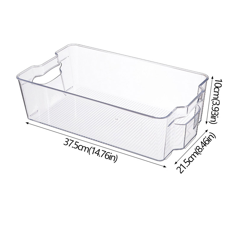 Kühlschrank-Organizer-Behälter, stapelbare Kühlschrank-Lebensmittel-Aufbewahrungsbox mit Griff, durchsichtiger Kunststoff, für Speisekammer, Gefrierschrank, Organizer-Werkzeug: Rosa