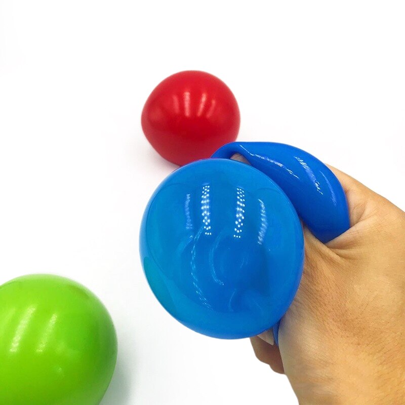 Fluorescent Sticky Wall Ball Squize Antistress Stress Relief Squeeze Toys For Children Kids Adults Light-up Glowing Anti-Anxiety