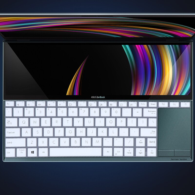 for 14'' Asus ZenBook Duo UX481FL UX481F ux481fn UX481 FL FN laptop UX4000F Silicone Keyboard Cover skin Protector: white