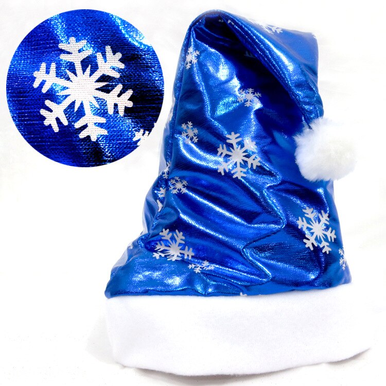 Gorros navideños de Santa Claus, gorros rojos dorados y azules brillantes para adultos y niños, decoración navideña, de Año , suministros para en casa