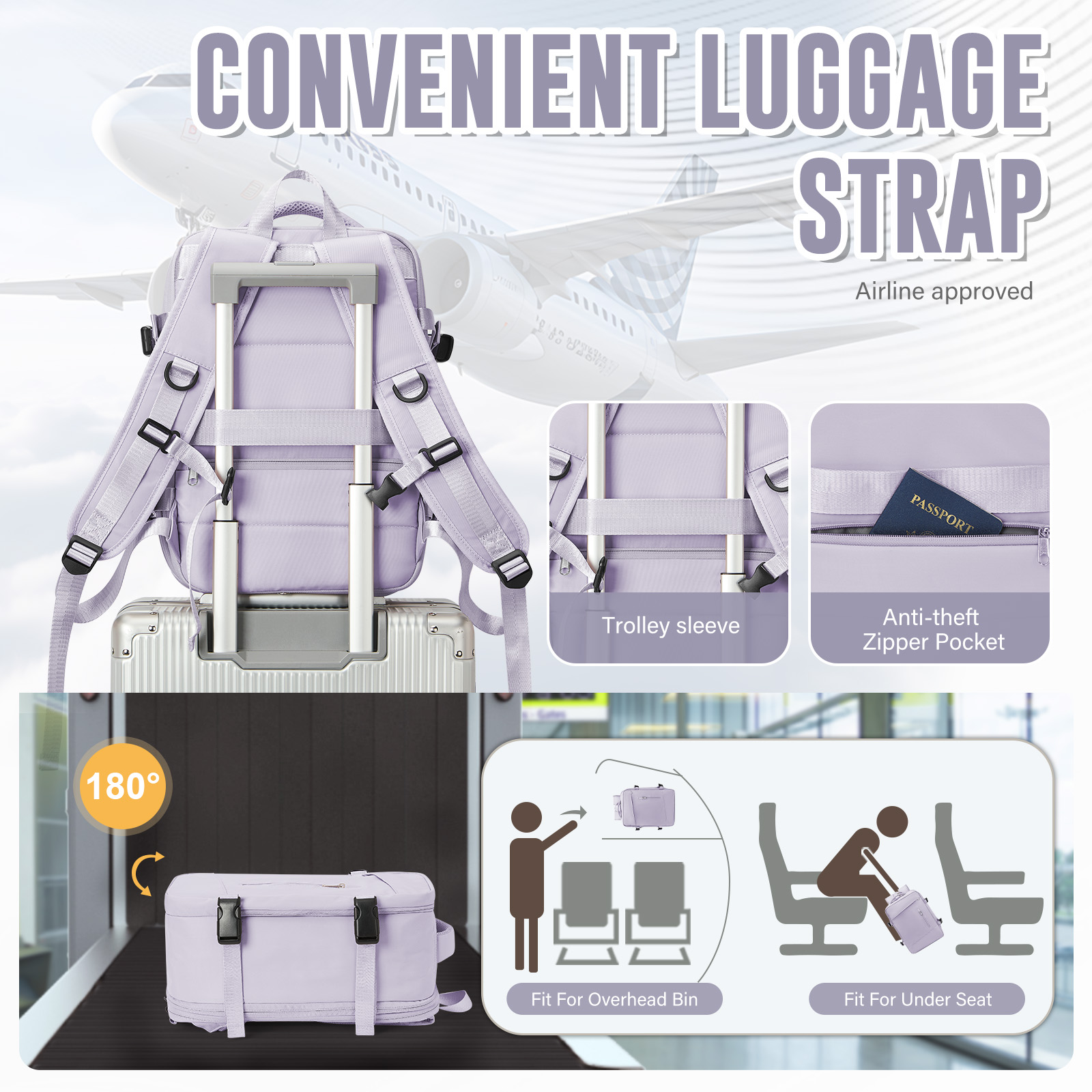 Grote reisrugzak Vacuümcompressierugzak voor dames Reizen Carry on Business Day, Ryanair-rugzak 40x20x25 reistas