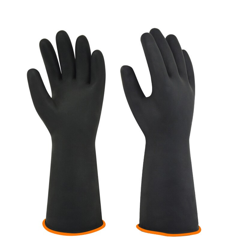 Kraftige gummihandsker kemisk muriatinsyre resistente naturlige anti-skrid latex handsker beskyttende sikkerhed arbejde industrihandske