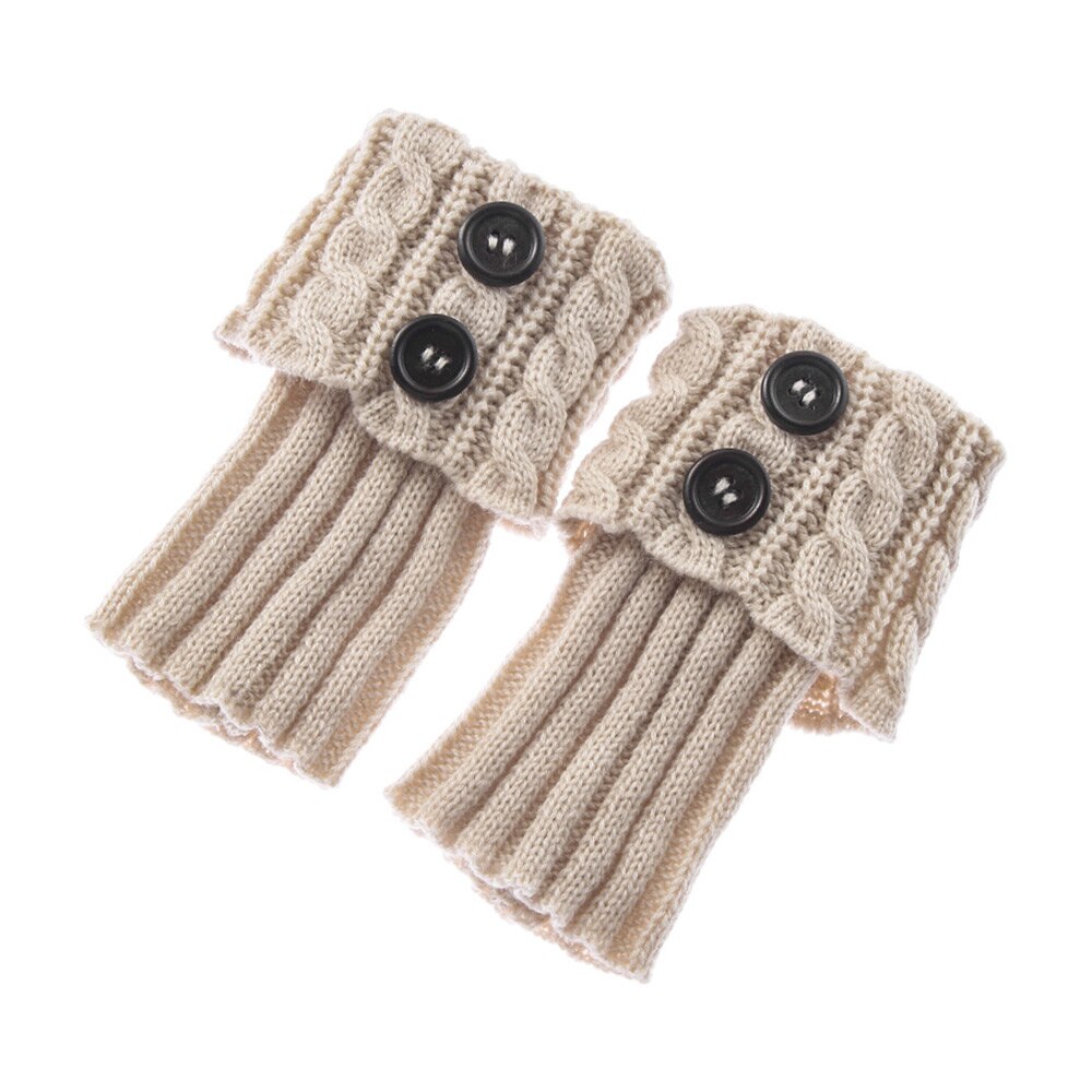 1Pc Vrouwen Winter Warme Lange Boot Sokken Knie Hoge Bohemen Winter Gebreide Beenwarmers Laarzen Slobkousen Acryl Wollen Sokken: B-beige