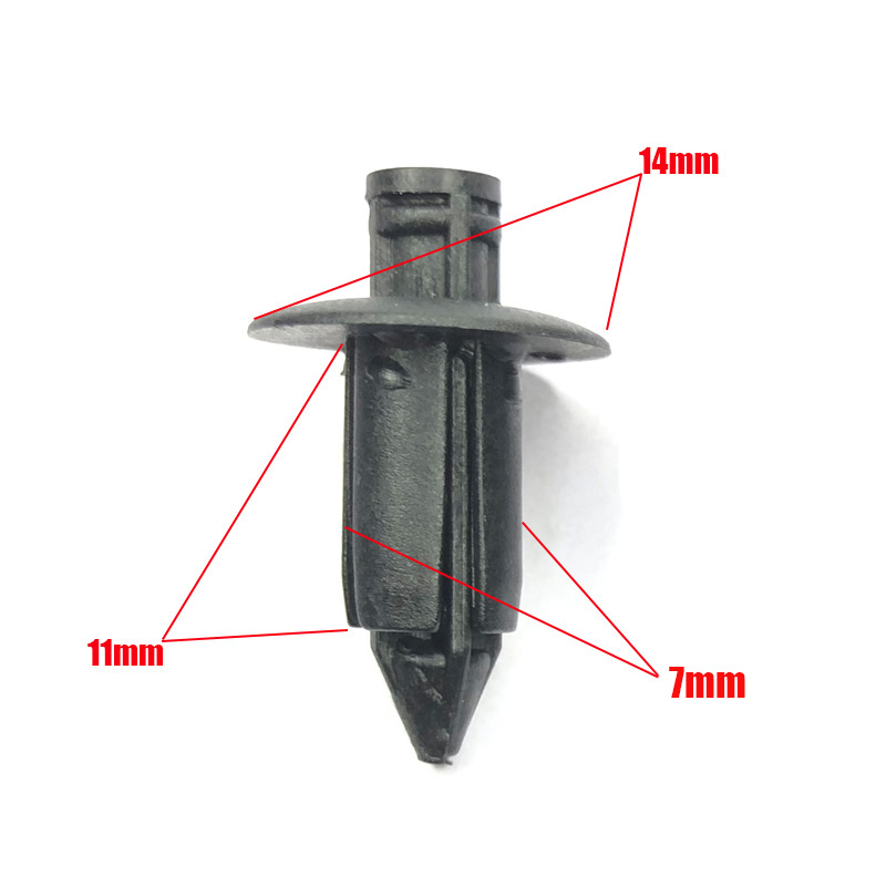 20/50 Stuks Universele Auto Kuip Klinknagel Instelling Panel Fastener Clips 6 Mm 7 Mm 8 Mm Plastic push Pin Fastener: GRIJS