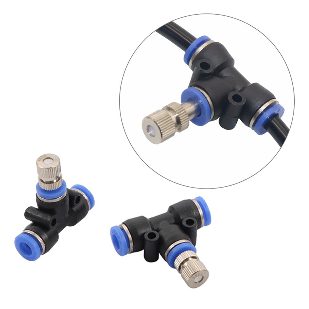 Niederdruck Beschlagen Düsen 0.1 ~ 0,6mm Öffnung 6mm T Stecker Garten Bauernhof Gewächshaus Bewässerung Befeuchten Kühlung Spritzgerät 6 stücke