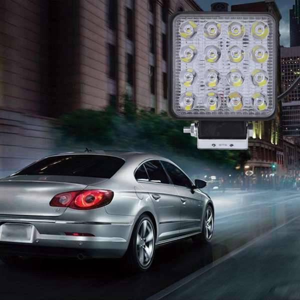 2 kpl 48w 6000k led spottivalot neliömäiset työvalot lamppu traktori maastoauto 4wd 12v 24v vesitiivis ajoneuvotyypeille
