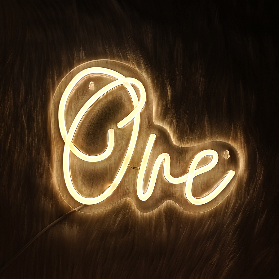 En neonskylt, varmvit digital led-lampa, usb-driven, används för rum, vardagsrum, bar, jubileum, födelsedagsfestdekor.