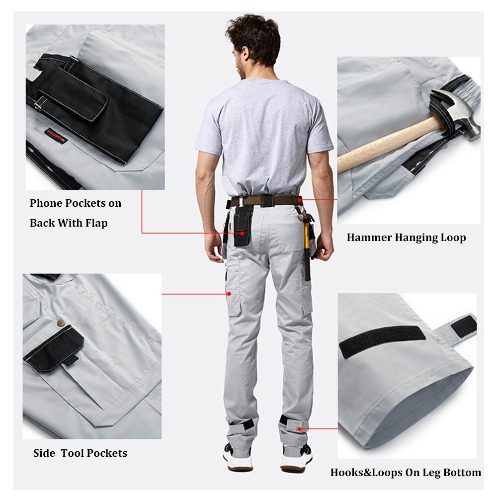 Bauskydd Lichtgewicht Zomer Werk Broek Elektricien Cargo Broek Mannen Met Multi Zakken Werken Mants Mannen Werkkleding Lange Broek