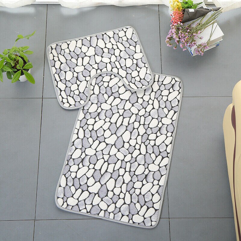 Zachte Bad Slaapkamer Vloer Douche Ronde Coral Fleece Mat Antislip Interieur Tapijt: Gray