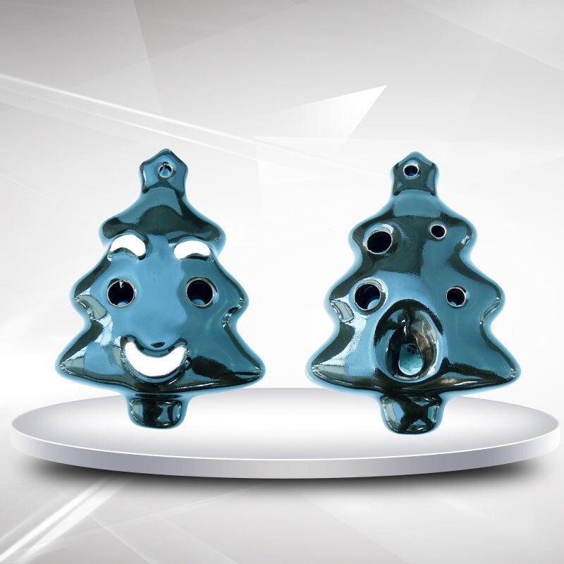 Ocarina 6 otwór kartonowa choinka bożonarodzeniowa porcelany flet dzieci początkujący instrument muzyczny