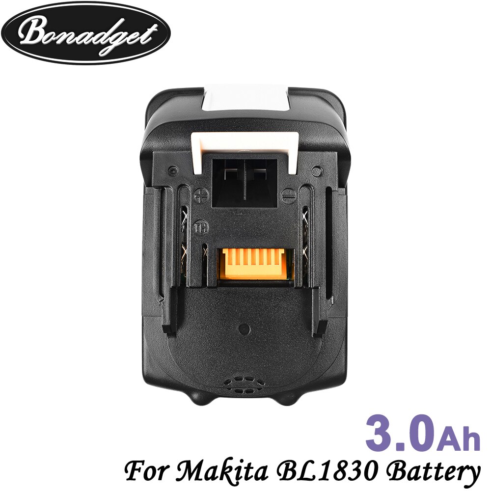 Bonadget 18V 3000mAh Lithium-ion Battery for Makita BL1830 BL1860 BL1840 BL1815 - Replacement Power Tool Battery