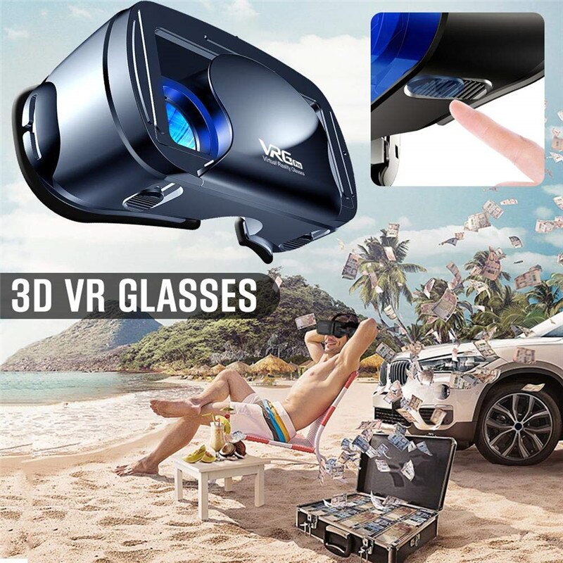 Vrg pro 3d vr-lasit virtuaalitodellisuus koko näytön visuaaliset laajakulma-vr-lasit 5 to 7 tuuman älypuhelinlaseille
