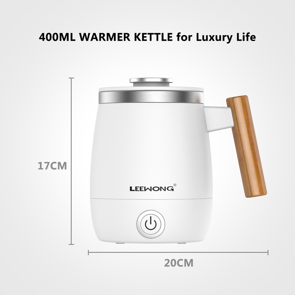 LEEWONG przenośne elektryczne czajnik USB mini biuro podróży ciepłe mleko lub żywności 0.4L