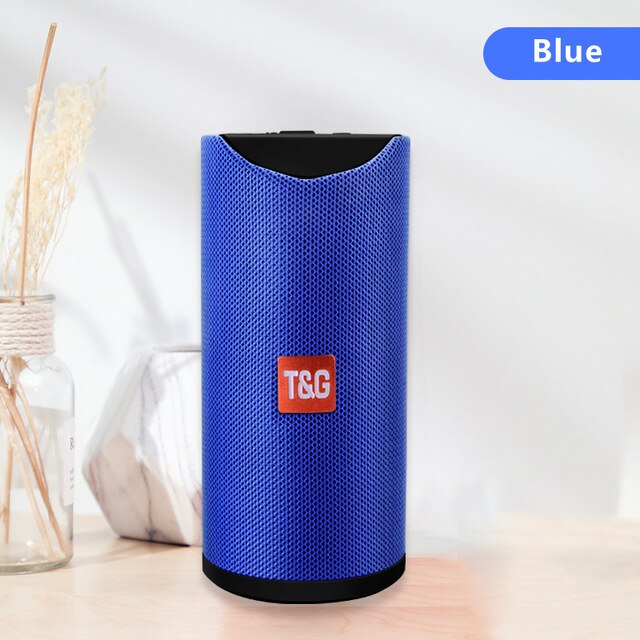 TG113 Portable Bluetooth Wireless Speakers Waterproof Stereo Column Outdoor Loudspeaker Speaker with FM Radio MP3 Bass Sound Box: Blue