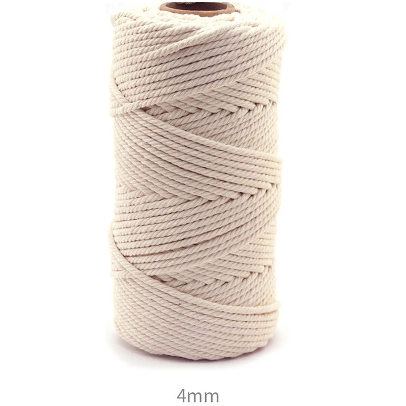 Cordón de macramé de 1/2/3/4/5/6mm, 109/218 yardas, cuerda de macramé de algodón, cordón artesanal para manualidades, perchas de plantas tejidas, Navidad, boda: 4 mm / Plata antigua