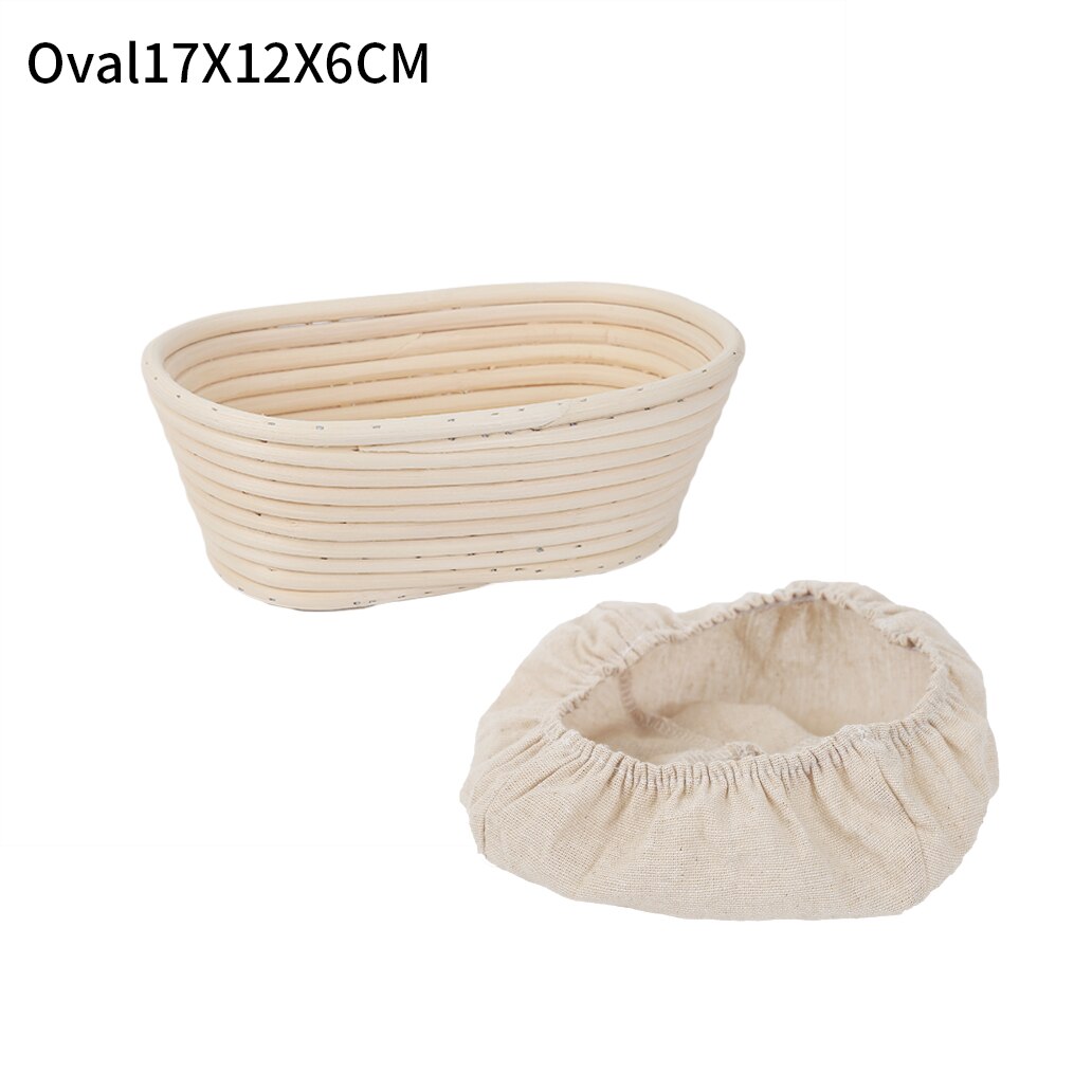 Deeg Gisting Brood Mand Deeg Schraper Bakken Kom Diy Brood Lame Natuurlijke Rotan Proofing Mand Keuken Bakken Tools: Oval17X12X6CM