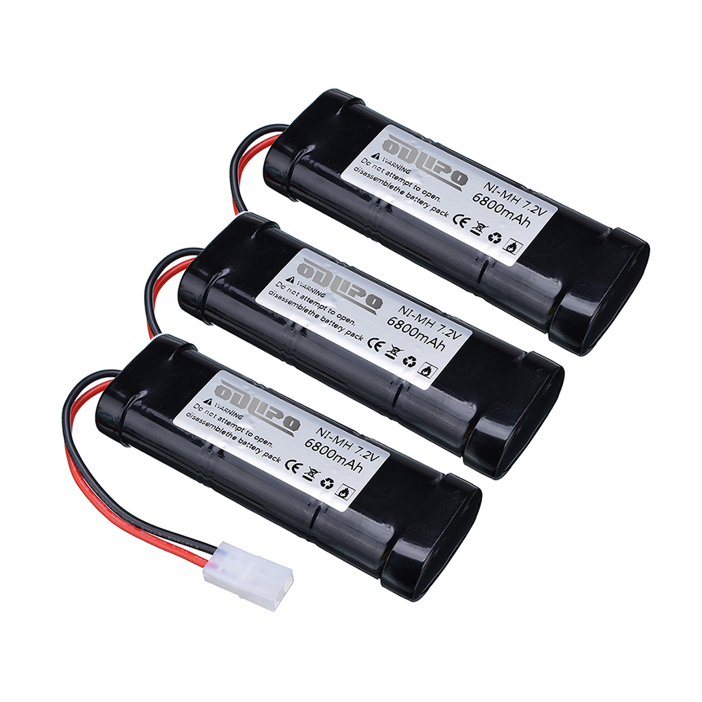 Batería Ni-MH SC de 7,2 V y 6800mAh, juego de cargador para juguetes RC, tanque, coche, avión, helicóptero, con conectores Tamiya, batería de 7,2 v: Rosa
